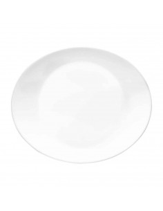 Plato-bandeja ovalada "Gran gusto" fabricado en vidrio opal, ideal para servir postres o aperitivos, apto para lavavajillas. 3 x