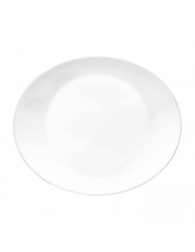 Plato-bandeja ovalada "Gran gusto" fabricado en vidrio opal, ideal para servir postres o aperitivos, apto para lavavajillas. 3 x