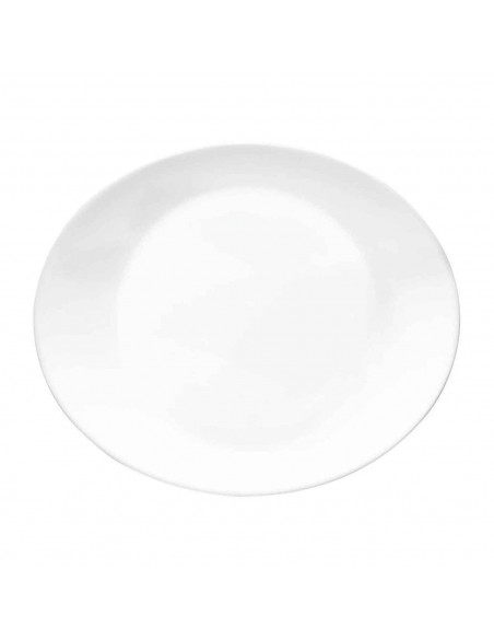 Plato-bandeja ovalada "Gran gusto" fabricado en vidrio opal, ideal para servir postres o aperitivos, apto para lavavajillas. 3 x