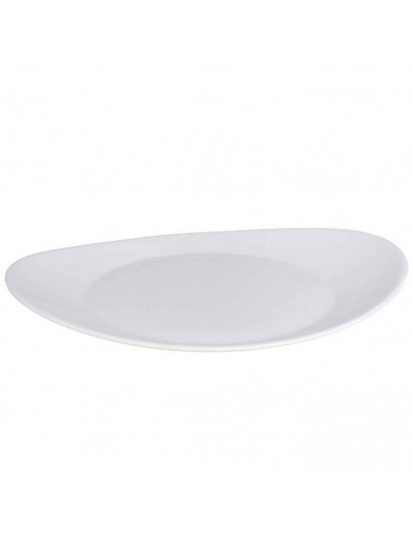 Plato-bandeja ovalada "Gran gusto" fabricado en vidrio opal, ideal para servir postres o aperitivos, apto para lavavajillas. 3 x