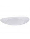 Plato-bandeja ovalada "Gran gusto" fabricado en vidrio opal, ideal para servir postres o aperitivos, apto para lavavajillas. 3 x