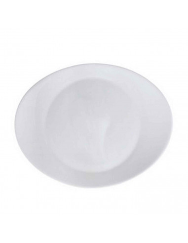 Plato-bandeja ovalada "Gran gusto" fabricado en vidrio opal, ideal para servir postres o aperitivos, apto para lavavajillas. 3 x
