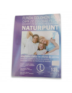 Protector rizo colchon ajustable 190/200 x 135 cm antiácaros altura adaptable 80% Algodón 20% Poliéster apto para planchar