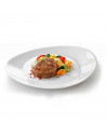 Plato-bandeja ovalada "Gran gusto" fabricado en vidrio opal, ideal para servir postres o aperitivos, apto para lavavajillas. 3 x