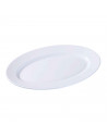 Fuente ovalada "Toledo" fabricado en vidrio opal, ideal para servir postres o aperitivos, apto para lavavajillas. 2,5 x 26 x 35,