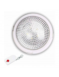 Lámpara LED con mando a control remoto, pilas no incluidas, alcance de 30 m, adaptable a cualquier superficie, diámetro de 12,5