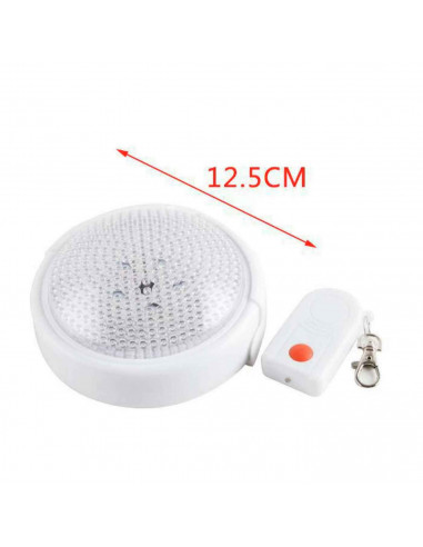 Lámpara LED con mando a control remoto, pilas no incluidas, alcance de 30 m, adaptable a cualquier superficie, diámetro de 12,5