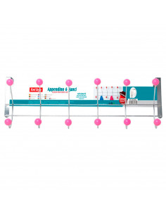 Perchero para puerta, 6 ganchos, hierro y resina, colgador de ropa metálico para baño, dormitorio, cocina, gabinete, cajón, 17 x