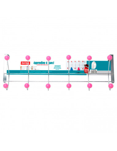 Perchero para puerta, 6 ganchos, hierro y resina, colgador de ropa metálico para baño, dormitorio, cocina, gabinete, cajón, 17 x