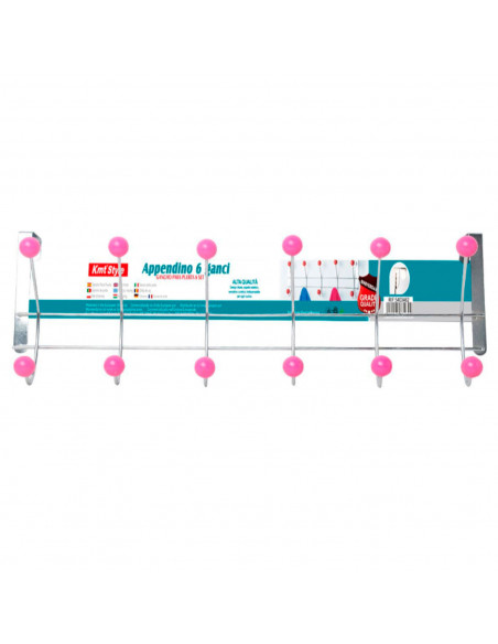 Perchero para puerta, 6 ganchos, hierro y resina, colgador de ropa metálico para baño, dormitorio, cocina, gabinete, cajón, 17 x