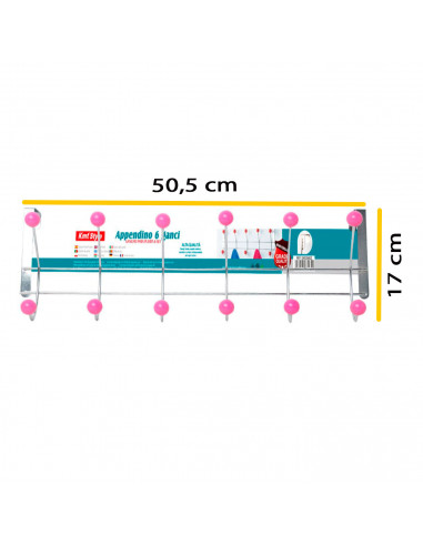 Perchero para puerta, 6 ganchos, hierro y resina, colgador de ropa metálico para baño, dormitorio, cocina, gabinete, cajón, 17 x