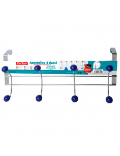 Perchero para puerta, 4 ganchos, hierro y resina, colgador de ropa metálico para baño, dormitorio, cocina, gabinete, cajón, 17 x