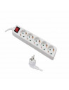 Tradineur - Alargador de 5 enchufes con interruptor y cable de 3 m, 16a/250v 3680w, base, regleta para hogar, oficina (Blanco)