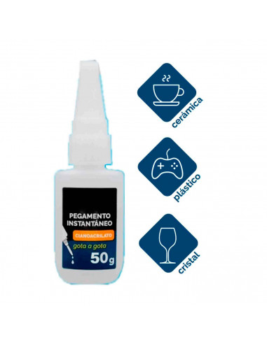 Pegamento instantáneo de 50 gr, gel transparente, rápido e instantáneo, superficies de coche, joyería, cerámica