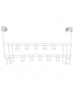 Perchero para puerta de hierro, 12 ganchos, colgador de ropa metálico para baño, dormitorio, cocina, gabinete, cajón, 24 x 45 x