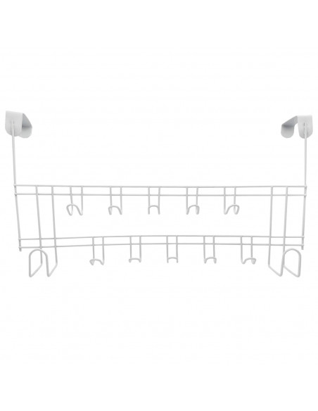 Perchero para puerta de hierro, 12 ganchos, colgador de ropa metálico para baño, dormitorio, cocina, gabinete, cajón, 24 x 45 x