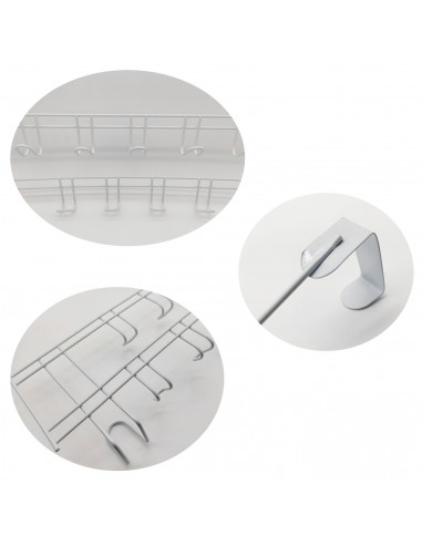 Perchero para puerta de hierro, 12 ganchos, colgador de ropa metálico para baño, dormitorio, cocina, gabinete, cajón, 24 x 45 x