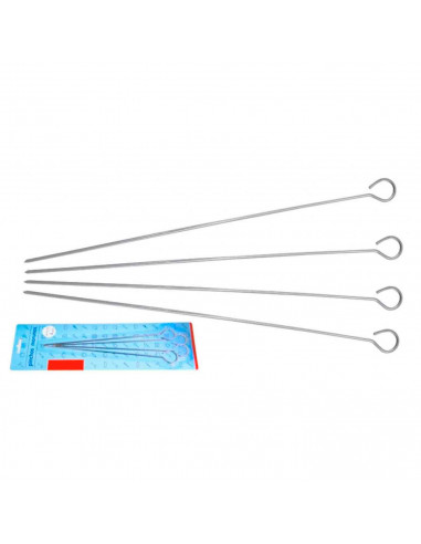 Kit de pinchos morunos de metal, logitud 26,5 cm , 4 Unidades, ideal para disfrutar en familia, amigos, trabajo, aire libre, pla