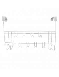 Perchero para puerta de hierro, 10 ganchos, colgador de ropa metálico para baño, dormitorio, cocina, gabinete, cajón, 24 x 39 x