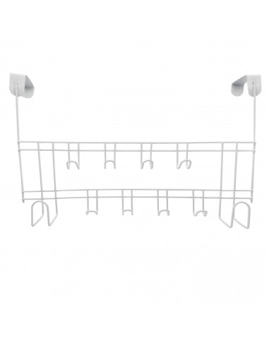 Perchero para puerta de hierro, 10 ganchos, colgador de ropa metálico para baño, dormitorio, cocina, gabinete, cajón, 24 x 39 x
