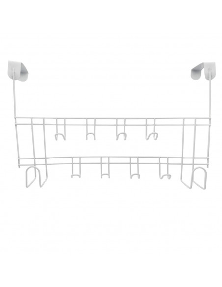 Perchero para puerta de hierro, 10 ganchos, colgador de ropa metálico para baño, dormitorio, cocina, gabinete, cajón, 24 x 39 x