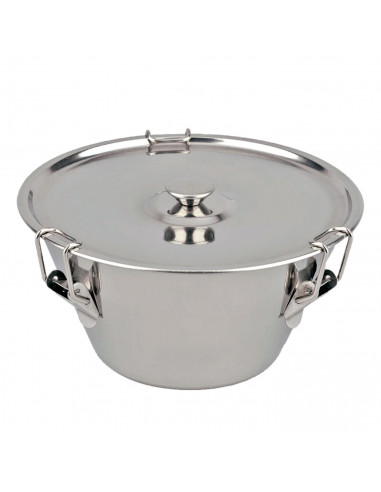 Tradineur - Flanero de acero inoxidable con tapa y cierre 20 x 8 cm. Válido para horno, ideal para postres, repostería