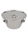 Tradineur - Flanero de acero inoxidable con tapa y cierre 20 x 8 cm. Válido para horno, ideal para postres, repostería