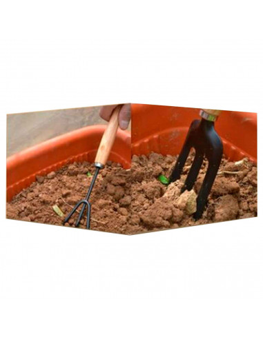 Mini set de herramientas para jardín. 3 Herramientas. Pala, Paleta y rastrillo. Longitud de 25,5 cm. Para el cuidado de jardín,