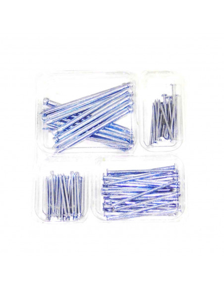 Blister de clavos surtidos, 4 clavos diferentes, adaptable a superficies como madera o ladrillo. Ideales para colgar cuadros y o Blister de clavos surtidos, 4 clavos diferentes, adaptable a superficies como madera o ladrillo. Ideales para colgar cuadros y o