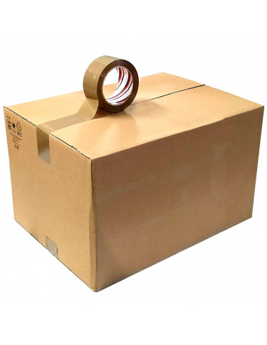 Tradineur - Cinta embalaje adhesiva, precinto multiusos para embalar, sellar, empaquetar, cerrar cajas, resistente al desgarro,