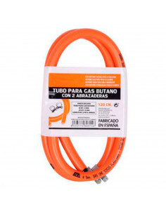 Manguera de gas flexible para butano con 2 abrazaderas, 120 cm, tubería, tubo homologado, caducidad 2026, grosor 15 mm, para coc