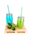 Tradineur - Palet decorativo de madera, bandeja, posavasos para bebidas, tapas, pinchos, manualidades, bar, fiesta, hogar, 24 x