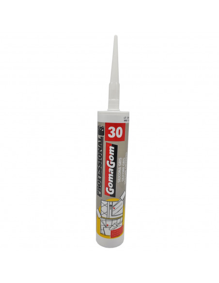 GomaGom - Cartucho silicona ácida con fungicida para acristalamiento y sellado 260 ml con cánula N30