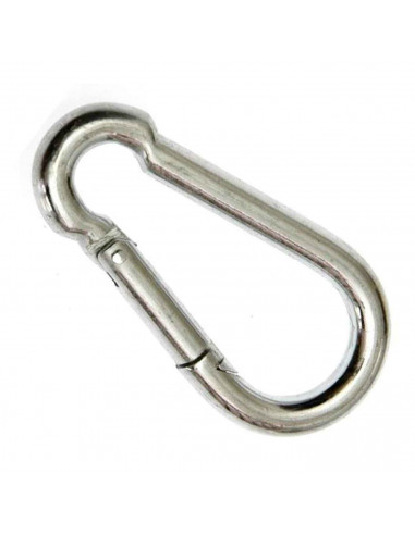 Mosquetón de hierro, 8 x 4 cm, cómoda, versátil, ergonómica. Ideal para enganches de seguridad para cargas o personal que trabaj