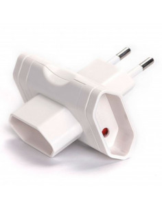 Adaptador 3 en 1 enchufes planos con protección infantil 10A, ladrón triple toma, entrada lateral, máx. 22000W, hogar, cocina, b