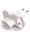 Adaptador 3 en 1 enchufes planos con protección infantil 10A, ladrón triple toma, entrada lateral, máx. 22000W, hogar, cocina, b