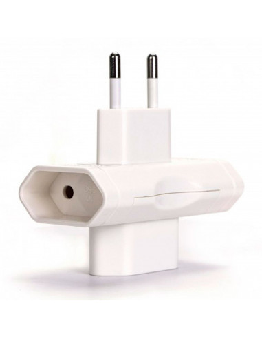 Adaptador 3 en 1 enchufes planos con protección infantil 10A, ladrón triple toma, entrada lateral, máx. 22000W, hogar, cocina, b