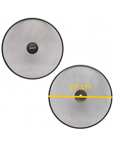 Tapa antisalpicaduras para sartén con malla antiadherente, metal, asa de plástico, pantalla, protector contra grasa, aceites, 29