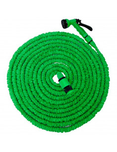 Manguera de jardín extensible con pistola y adaptadores, 7 patrones de riego, irrigación, labores jardinería, agricultura, lavad
