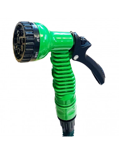 Manguera de jardín extensible con pistola y adaptadores, 7 patrones de riego, irrigación, labores jardinería, agricultura, lavad