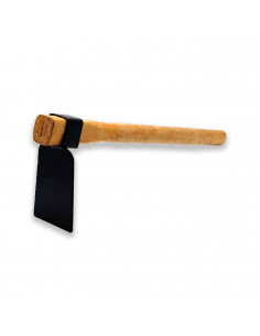 Azada con mango de madera, acero inoxidable, diseño ergonómico, fácil y cómodo, herramienta manual. 36 x 12,5 x 6 cm