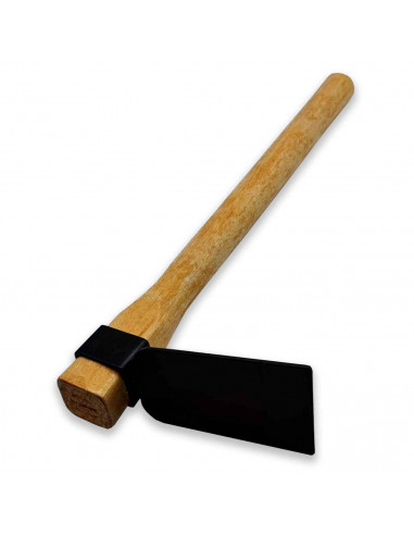 Azada con mango de madera, acero inoxidable, diseño ergonómico, fácil y cómodo, herramienta manual. 36 x 12,5 x 6 cm