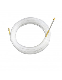 Tradineur - Tirador de cable 3mm x 15 m 100% Nylon Dispositivo de guía de cableado eléctrico color blanco