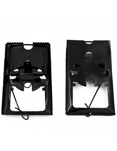 Trampas para ratones, fabricado en hierro, control de plagas y protección del jardín, color negro. 1,5 x 8,5 x 15,5 cm 