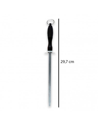 Afilador de cuchillo manual fabricado en hierro, longitud de 29,7 cm, afilador profesional de cocina para cuchillos jamoneros.