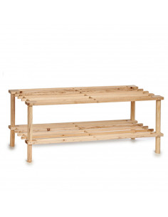 Zapatero de madera natural 2 estantes 74 x 26 x 29,5 cm, estantería, mueble zapatero de madera 2 alturas multiuso, soporte para