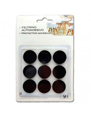 Tradineur - Protectores redondos para patas de sillas, mesas o muebles. 9 fieltros adhesivos. Protector adhesivo para patas de m