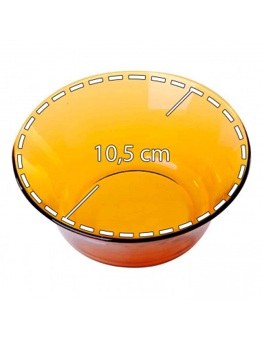 Bol de vidrio ámbar, cuenco apilable, mezclas, cocina, repostería, ensaladas, dimensiones 5 x 10,5 cm (altura x diámetro)