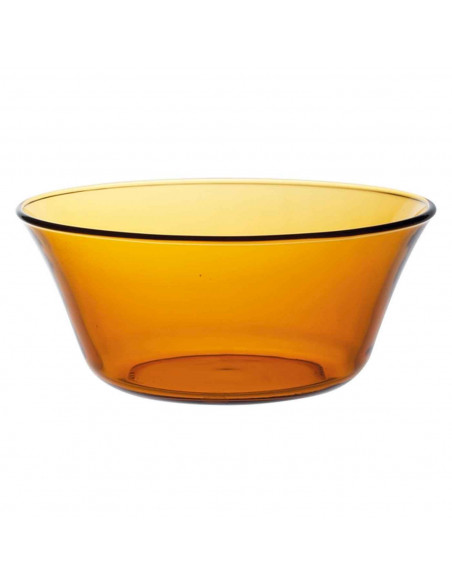 Ensaladera de vidrio, cuenco apilable, mezclas, cocina, repostería, ensaladas, color ámbar, dimensiones 7,5 x 17 cm (altura x di