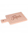 Tabla de cortar de madera, cocina, 10,5 x 19 cm con mango y ranura para jugos o líquidos. Accesorio para picar o servir carne, v